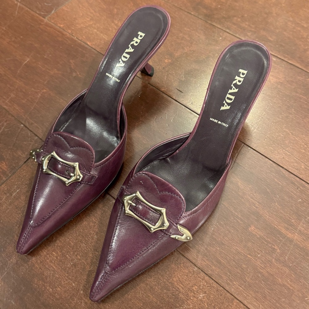 Vintage Prada Buckle Mules